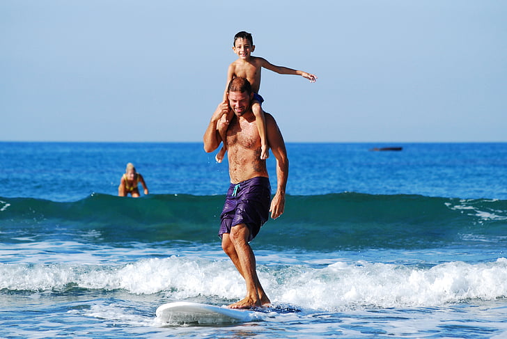 мъж, носене, Момче, сърфинг, Щастлив, органи, лице
