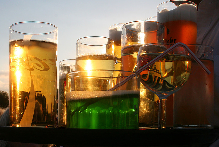 refresco, óculos, bebidas, Verão, cerveja, de resfriamento, sede