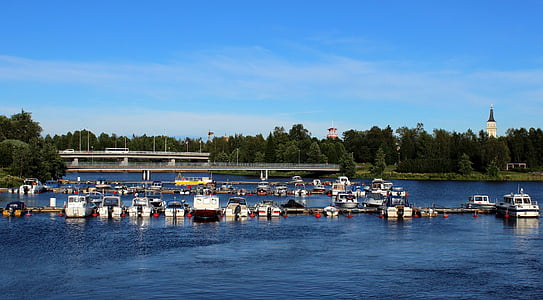 Oulu, Finlàndia, port esportiu, embarcacions, vaixells, Moll, Moll
