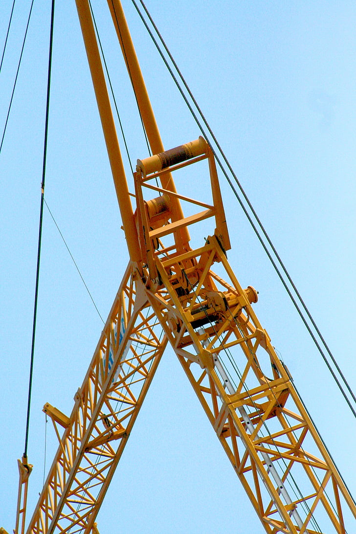crane, sky, cables, lattice