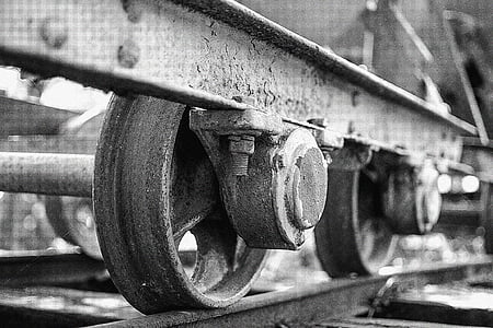 wagon, rail, wheel, iron