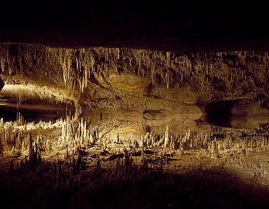 cavern, speleothems, cave, underground, light, nature, geology