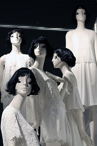 Mannequin, mody, czarny, biały, elegancja, ubrania, Kobieta