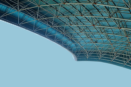 het platform, gebouw, infrastructuur, Stadion, dak, plafond, blauw