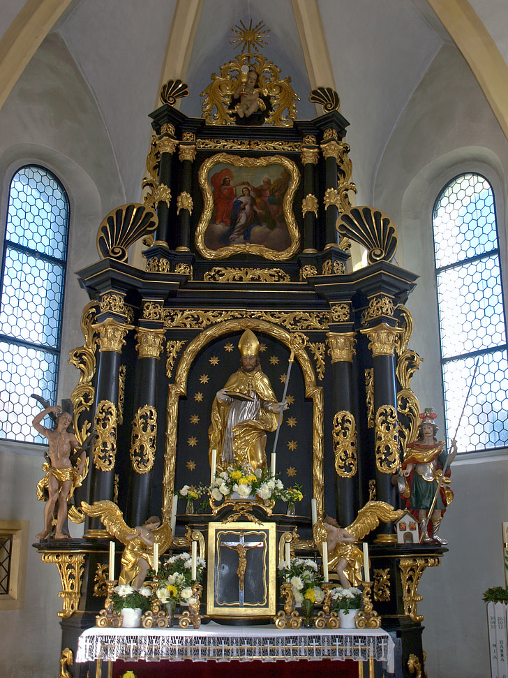 windhag, hl nikolaus, l'església, altar, interior, religiosos, Sant
