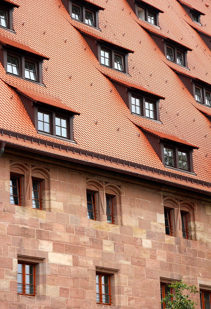 techo, Alemania, Dormer, ciudad, arquitectura, Nuremberg, Iglesia