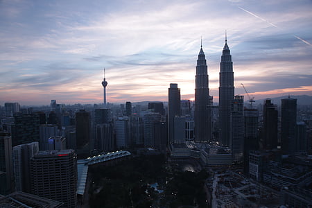 吉隆坡, 马来西亚, 双子塔, 具有里程碑意义, 旅游, 天空, 景观