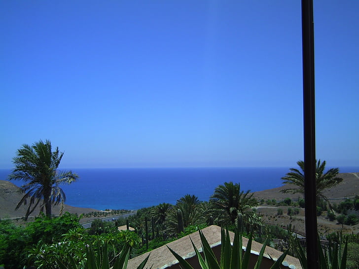 Fuerteventura, agua, mar, húmedo, verano, viento, cielo