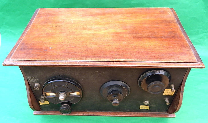 Vintage, radio, sprejemnik, 3, ventil, staromodna, stari