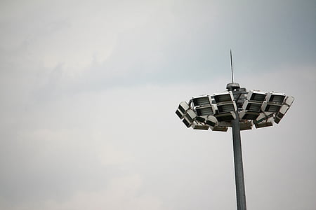 lâmpada de rua, iluminação, campanário, cidade, Praça