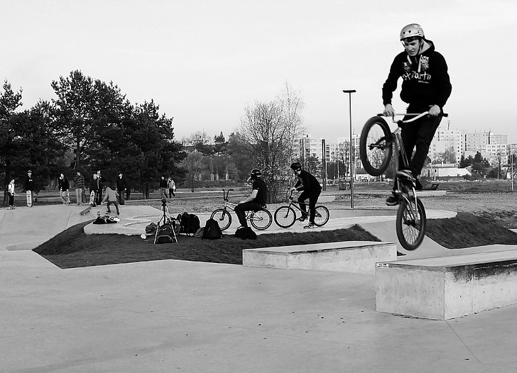 skateboard, ragazzo, rotondo