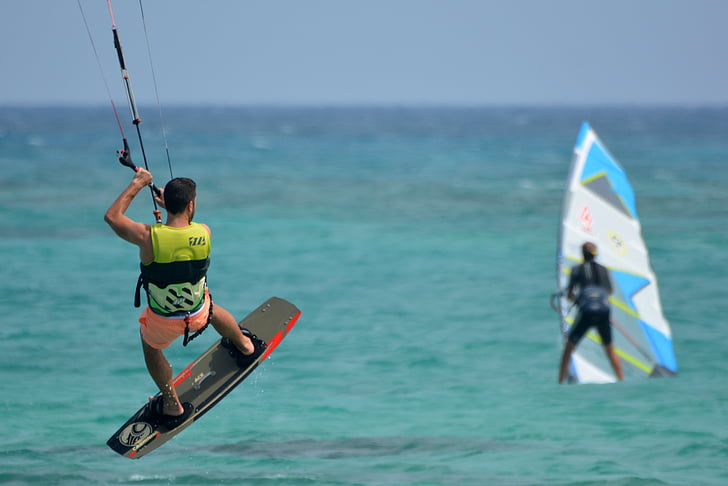 personer, Sport, Kite, kitesurfing, vindsurfare, mannen, Surf