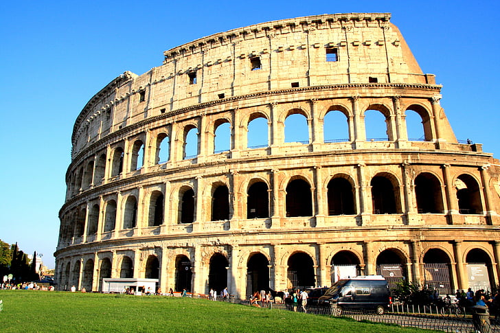 Colosseum, Italia, Roma, arkitektur, antikken, bygge