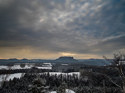 lielienstein, l'hivern, neu, muntanyes, hivernal, paisatge, Senderisme