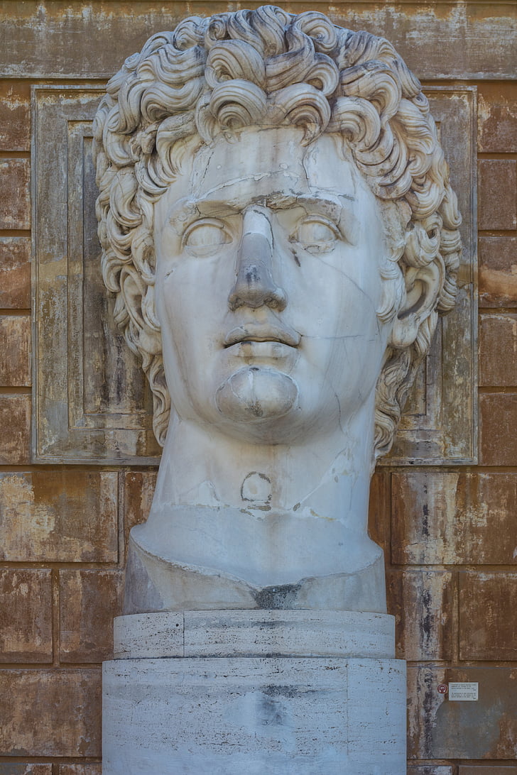 skulptūra, Vatikanas, Italija, Roma, senovės, asmuo, galva