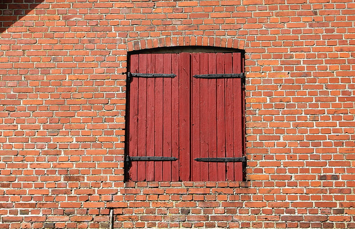 væg, mursten, hul, døren, port