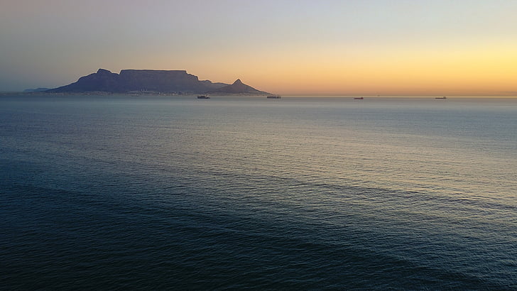 Gunung, tablemountain, SouthAfrica, Capetown, udara, laut, Atlantik