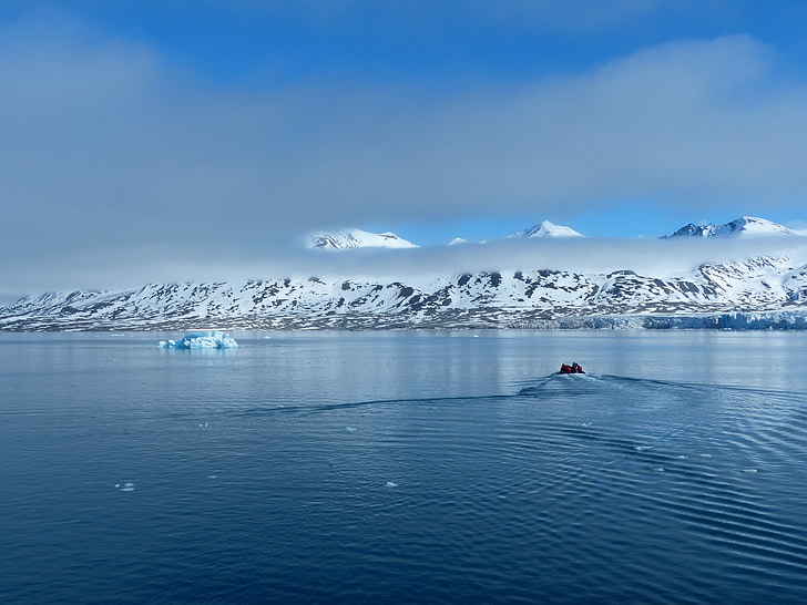 spitsbergen, ราศี, อาร์กติก, ยังคง, โดดเดี่ยว, แสง, น้ำแข็ง