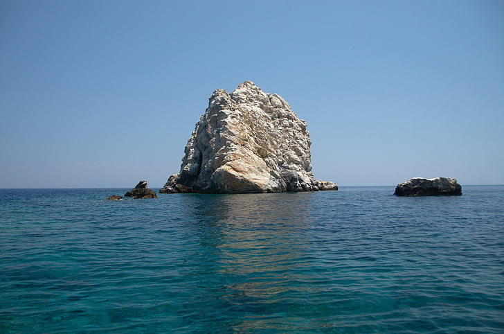 illa, blau, Mar, tranquil, natura, Roca - objecte, Costa