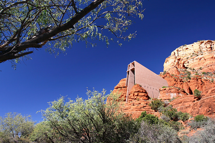 Sedona, Kirche, Arizona, Rock, Architektur, Kapelle, Landschaft