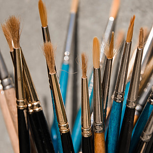 escovas, pintura, artista, arte criativa, criação, ferramentas de pintura