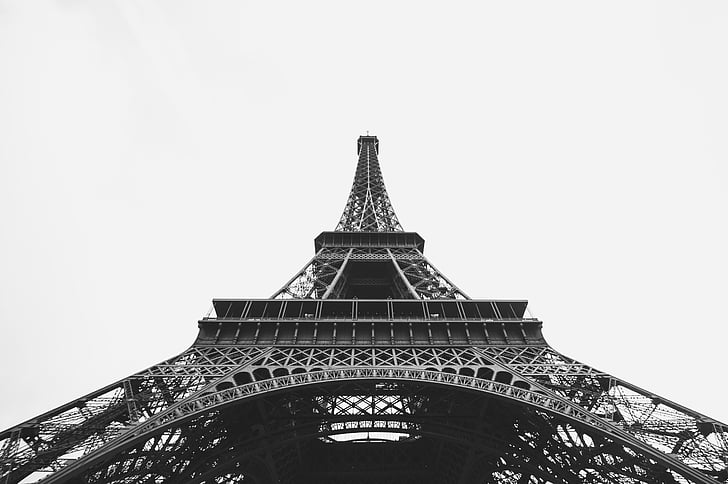 noir, Eiffel, tour, Paris, capital, monument, capitalisme