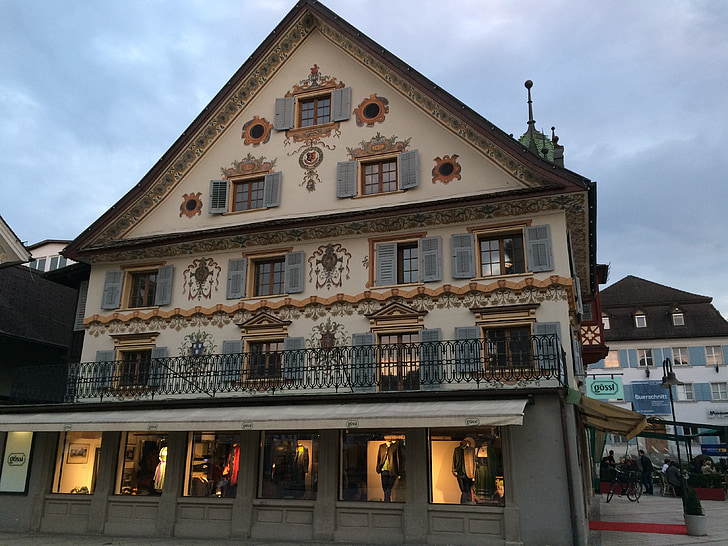Vorarlberg, Marketplace, vanha kaupunki, rakennus, arkkitehtuuri