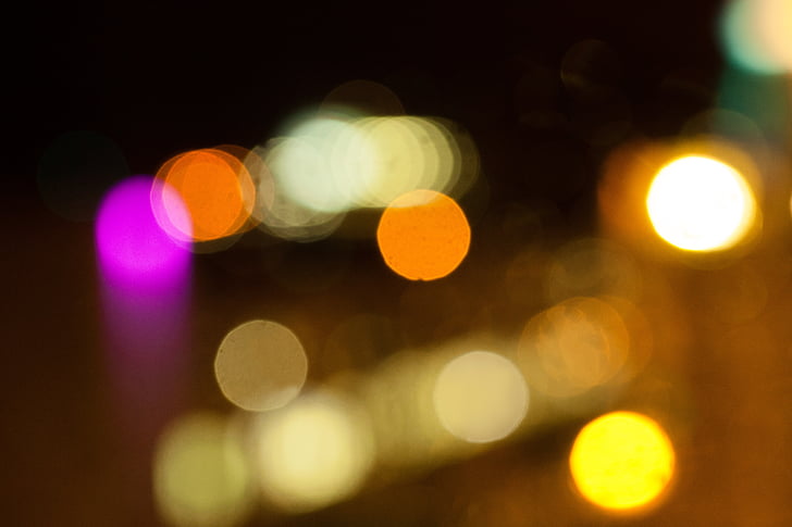 lights, reflexes, refraction, magenta, orange, yellow, blur