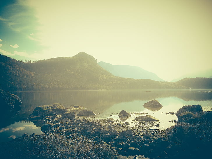 体, 水, 山, 海岸, 湖, 自然, 風景