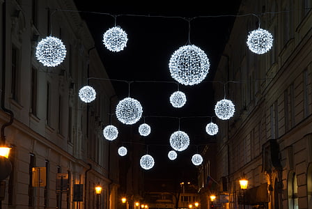 ball, light, christmas lights, night, winter wonderland, electric Lamp, decoration