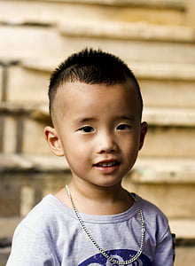 Pojke, Vietnam, barn, porträtt, pojkar, personer, en person