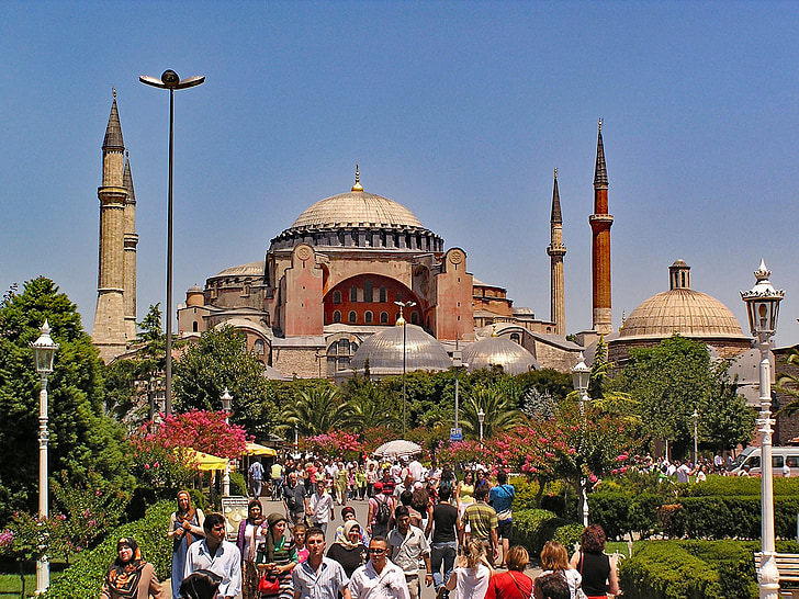 Hagia sophia, Istanbul, Turkiet, kyrkan, moskén, museet, platser av intresse