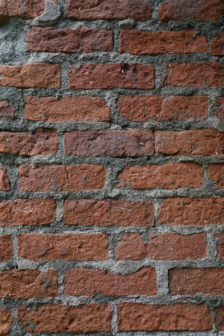 batu bata, dinding bata, lama, dinding, batu, fasad, merah