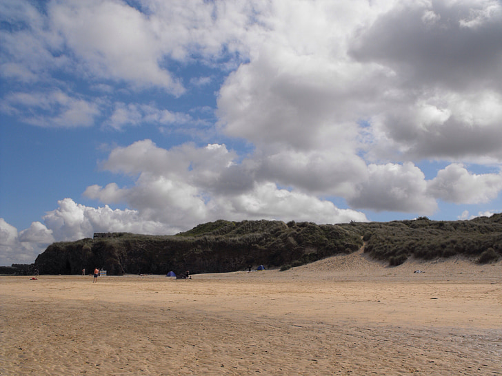плаж, брегова линия, пясък, живописна, релакс, облак