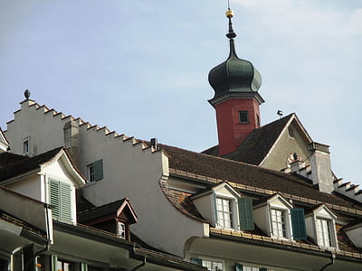 Architektur, Altstadt, Turm, Zwiebelturm, Dächer, Dachlandschaft, historisch