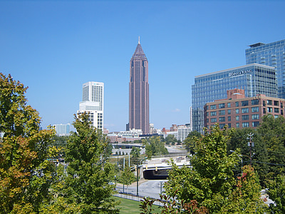 Atlanta, u centru grada, linija horizonta, urbane, Gradski pejzaž, nebodera, zgrada