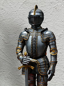 cavaller, armadura, ritterruestung, vell, edat mitjana, metall, espasa