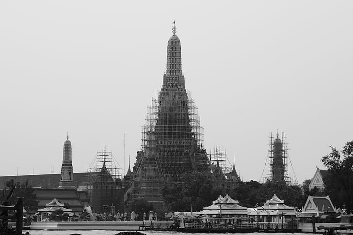 탑, 태국, 불교, 사원, 아시아, 역사적으로, 방콕