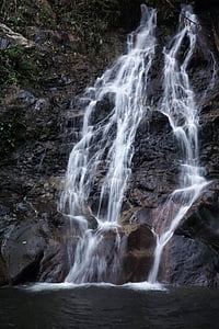 waterfall, nature, thailand, flow, cascade, stream, tropical