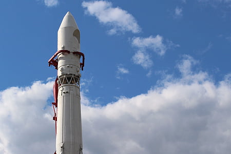 foguete, companheiro, céu, Cosmo, lançamento, a URSS, Monumento