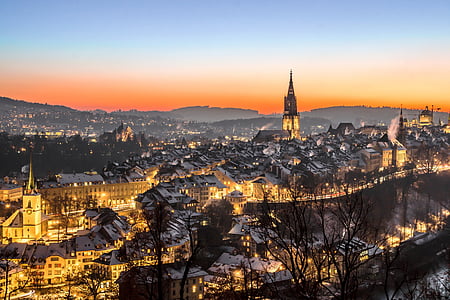 Bern, Svájc, rózsakert, épület, belváros, város, bundeshaus