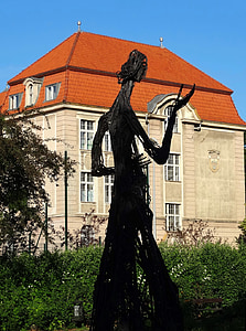 Nicolaus copernicus, Bydgoszcz, escultura, estatua de, obra de arte, edificio, Monumento
