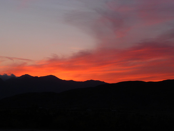 Arizona, solnedgång, röd himmel, moln, natursköna, landskap, visningar