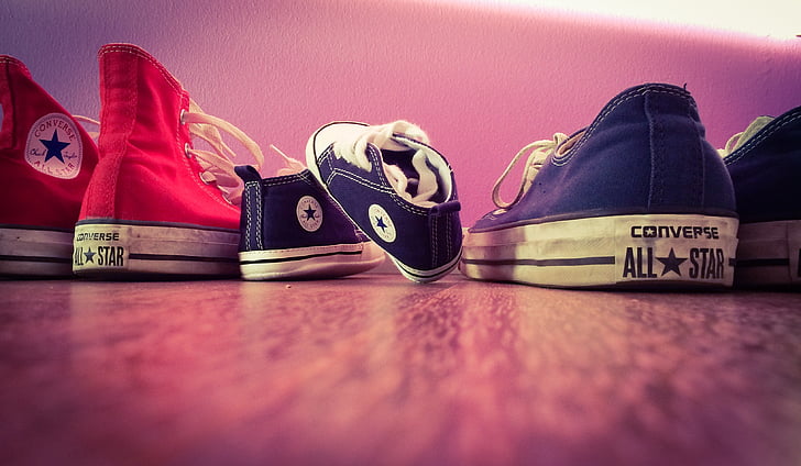 kurpes, Converse, bērnu, stils, piemīlīgs, jaunais, apavi