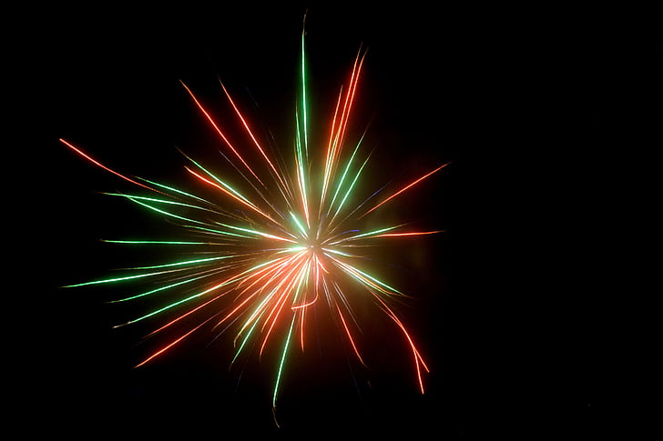 ohňostroj, pyrotechniky, Silvestr, noční, na nový rok, světla, exploze