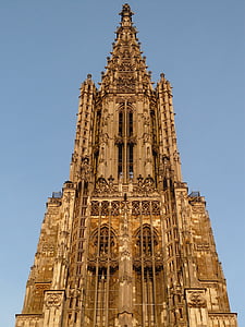 Münster, Dom, templom, épület, homlokzat, építészet, hit