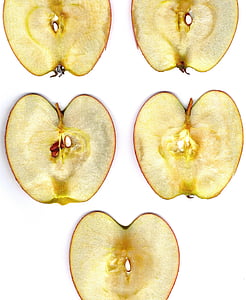 apple, apple slice, disc, nuclear, apple core, contour, fruit