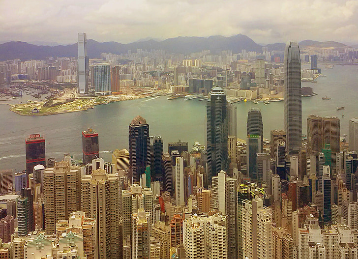 Hong kong, staden, skyskrapa