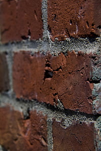 mursten, rød, mørtel, væg, Urban, beton, overflade