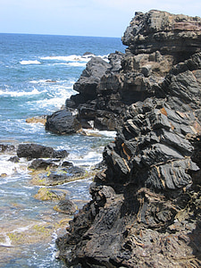 rocha, ardósia, mar, pedra, Costa